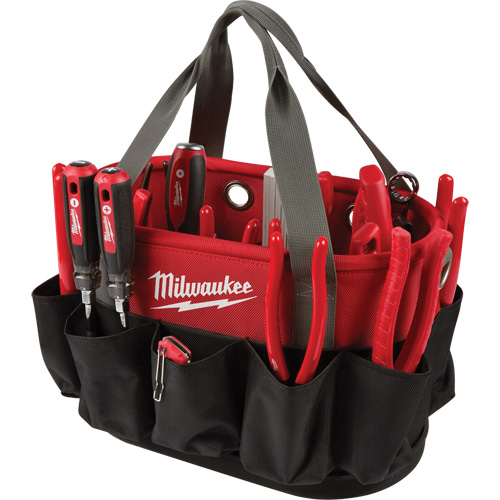 Sac ovale utilitaire, Nylon balistique, 24 pochettes, Noir/Rouge NTL Industrial