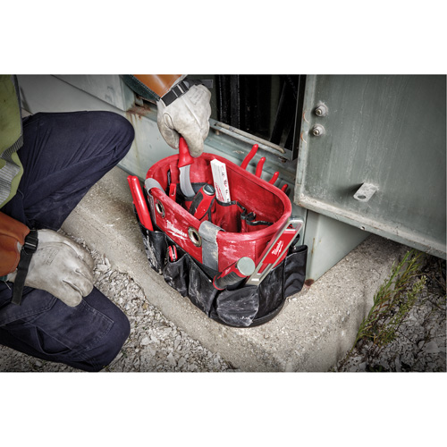 Sac ovale utilitaire, Nylon balistique, 24 pochettes, Noir/Rouge NTL Industrial