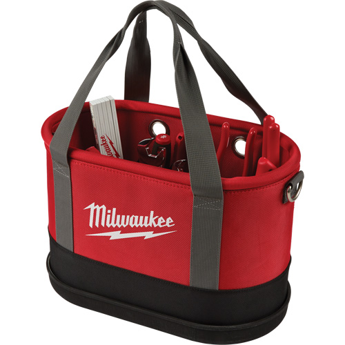 Aerial Utility Oval Bag, Ballistic Nylon, 14 Pockets, Black/Red NTL Industrial