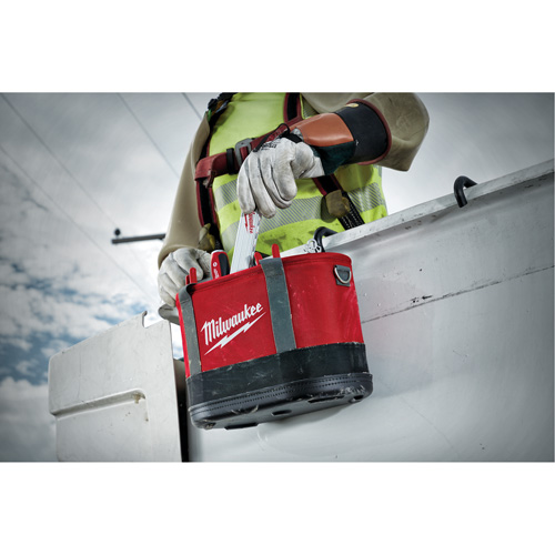 Aerial Utility Oval Bag, Ballistic Nylon, 14 Pockets, Black/Red NTL Industrial