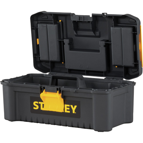Essential&reg; Tool Box with Tray, 12-1/2" W x 7-3/8" D x 5-1/8" H, Black/Yellow NTL Industrial