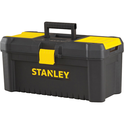 Essential&reg; Tool Box with Tray, 16" W x 8" D x 7-3/10" H, Black/Yellow NTL Industrial