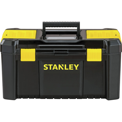 Essential&reg; Tool Box with Tray, 19" W x 9-7/8" D x 9-3/4" H, Black/Yellow NTL Industrial