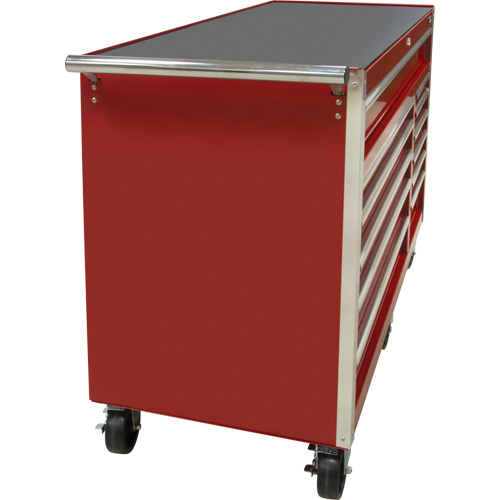 Industrial Tool Cart, 12 Drawers, 56" W x 24-1/2" D x 38-1/8" H, Red NTL Industrial