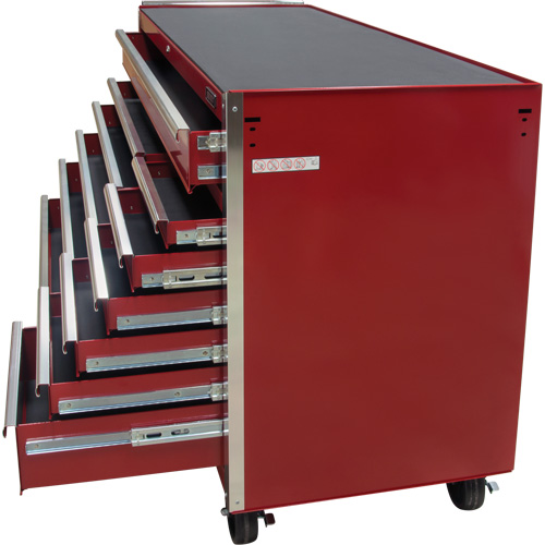 Industrial Tool Cart, 12 Drawers, 56" W x 24-1/2" D x 38-1/8" H, Red NTL Industrial