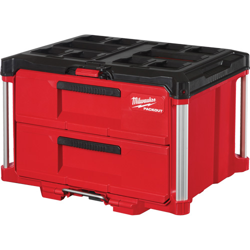 Boîte &agrave; outils avec 2 tiroirs Packout, 16-1/3" x 14-1/3" x 22-1/5", Rouge NTL Industrial