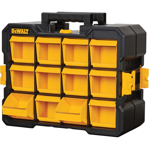 Flip-Bin Organizer, 3-7/8" W x 17-3/4" D x 13-7/8" H, Black/Yellow NTL Industrial