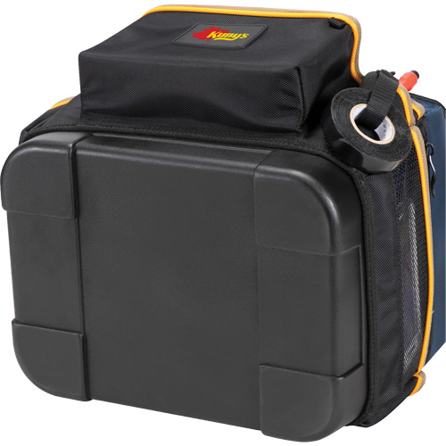 Molded Base Electrical/HVAC Tool Carrier, Ballistic Polyester, 20 Pockets, Black/Blue NTL Industrial
