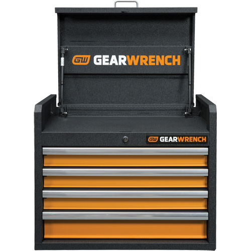 GSX Series Tool Chest, 26" W, 4 Drawers, Black/Orange NTL Industrial