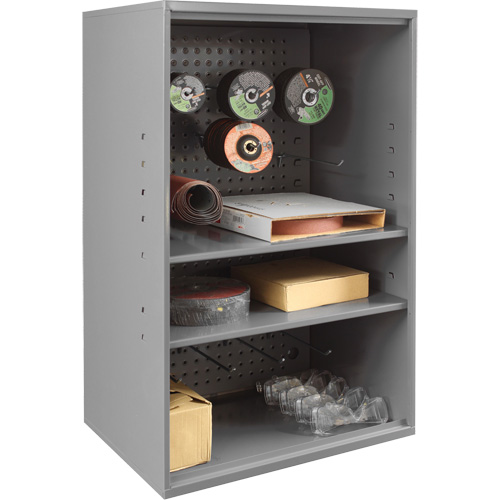 Abrasive Storage Cabinet with Pegboard, Steel, 19-7/8" x 14-1/4" x 32-3/4", Grey NTL Industrial