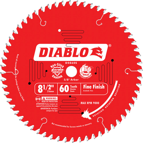 Contractor Saw Blades - Fine Finishing Saw Blades, 8-1/2", 60 Teeth, Wood Use NTL Industrial