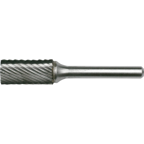 Solid Carbide Burrs - Cylinder Shape with No End Cut, SA-5, 1/2" Dia., 1/4" Shank NTL Industrial