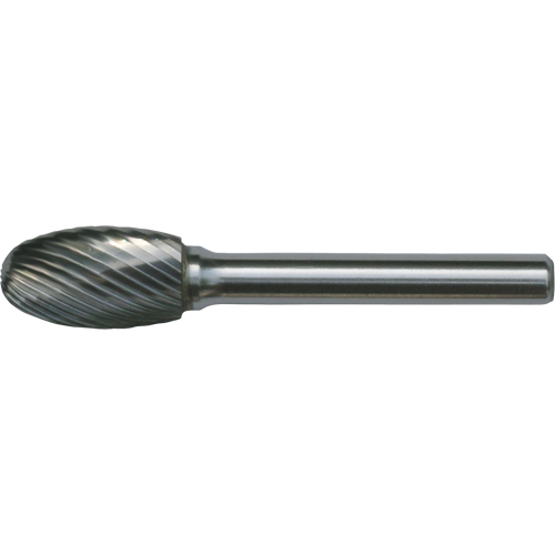 Solid Carbide Burrs - Oval Shape, SE-3, 3/8" Dia., 1/4" Shank, 5/8" Depth of Cut NTL Industrial