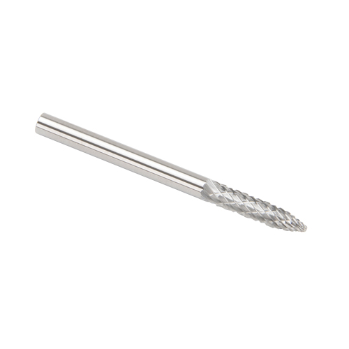 Solid Carbide Burrs - Tree Shape Pointed End, SG-44, 3 mm Dia., 1/8" Shank NTL Industrial