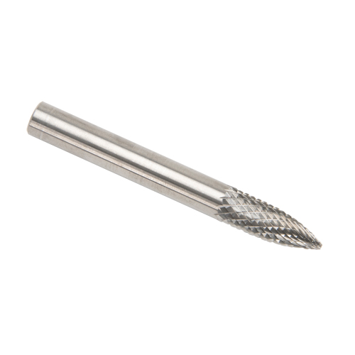 Solid Carbide Burrs - Tree Shape Pointed End, SG-1, 1/4" Dia., 1/8" Shank NTL Industrial