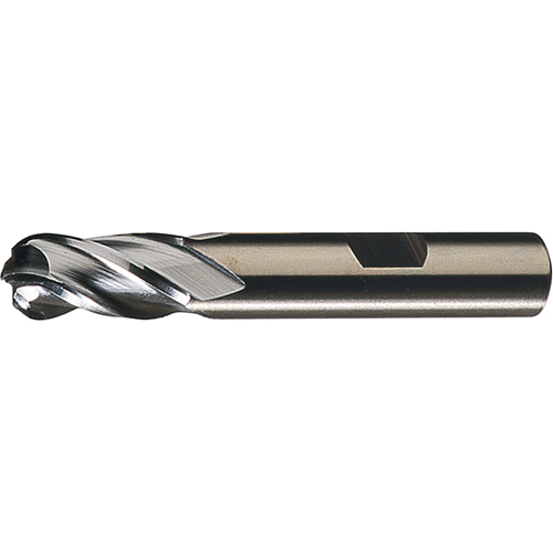 Centre Cutting Ball Nose Single End Finishers, 1/2" Dia., 4 Flutes, High Speed Steel NTL Industrial