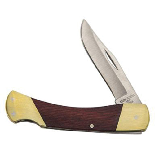 Couteau de sport avec poign&eacute;e incurv&eacute;e, 2-5/8" lame, lame en Acier inoxydable, poign&eacute;e en Bois NTL Industrial