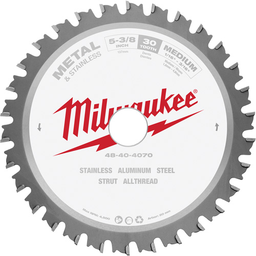 Lame de scie circulaire MetalTech, 5-3/8", 30 dents, Pour M&eacute;tal NTL Industrial