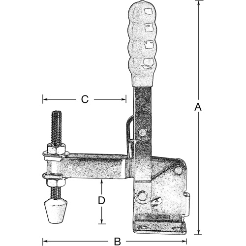 Vertical Hold-Down Clamps, 200 lbs. Clamping Force, Vertical NTL Industrial