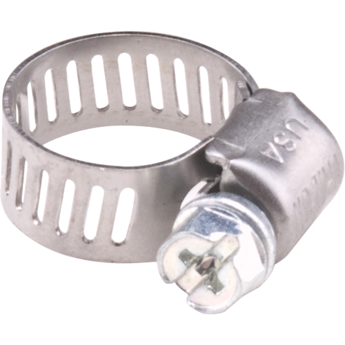 Hose Clamps - Stainless Steel Band & Zinc Plated Screw, Min Dia. 1/5", Max Dia. 5/8" NTL Industrial