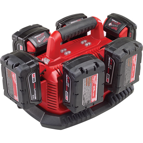 M18 Six Pack Sequential Charger, 18 V, Lithium-Ion NTL Industrial