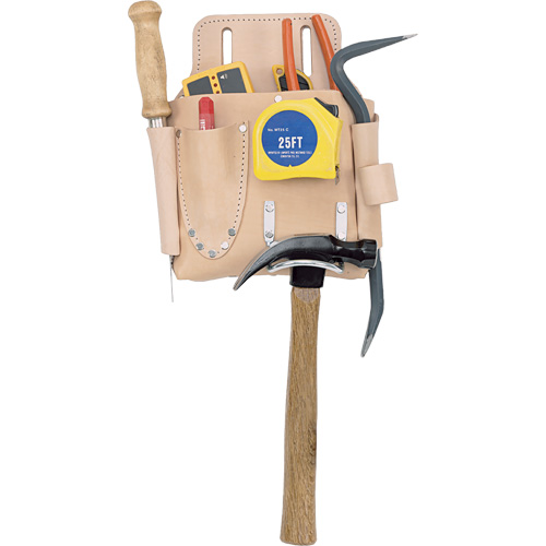 Poche pour outils de travail des cloisons s&egrave;ches, Porte-outil, Cuir, 7 Poches NTL Industrial