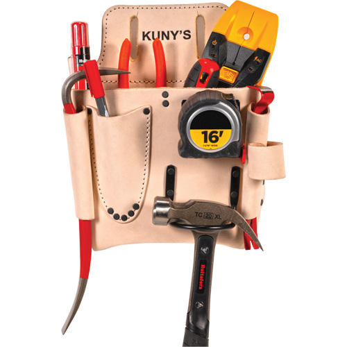 Drywall Tool Pouch, Tool Holder, Leather, 7 Pockets NTL Industrial