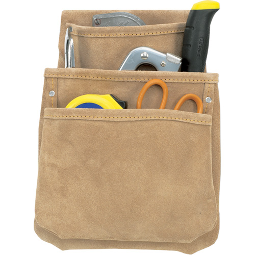 Sac Pour Pl&acirc;trier, Porte-outil multiple, Cuir, 3 Poches NTL Industrial