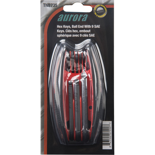 Jeu de cl&eacute;s hexagonales &agrave; bout sph&eacute;riques repliables, 9 mcx, Imp&eacute;rial NTL Industrial