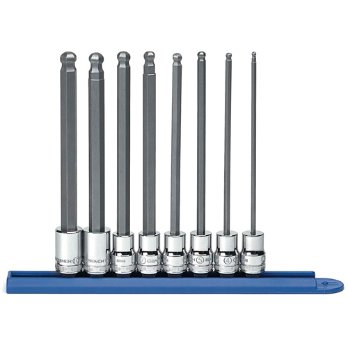 Long Ball End Metric Socket Set, Hex, 3/8" Drive, 8 Pcs NTL Industrial