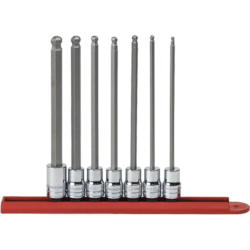 SAE Long Ball End Bit Socket Set, Hex, 3/8" Drive, 7 Pcs NTL Industrial