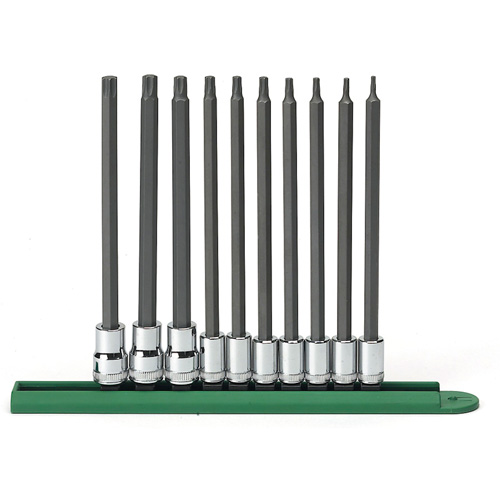 Long Bit Socket Set, Torx&reg;, 1/4"/3/8" Drive, 10 Pcs NTL Industrial