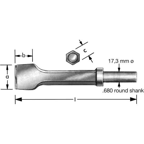 Pneumatic Chisel With  Retaining Collar NTL Industrial