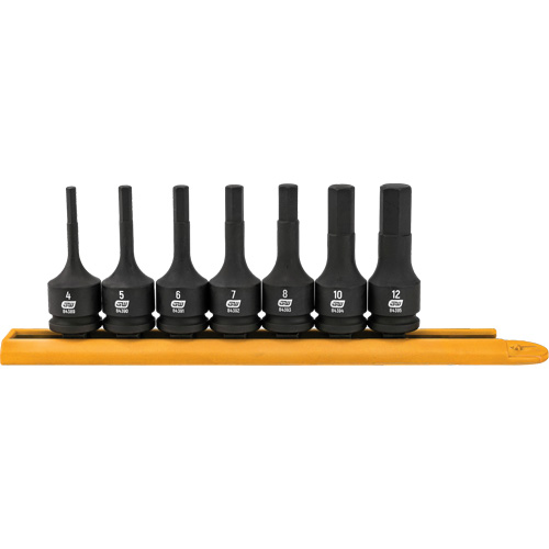 Hex Bit Impact Metric Socket Set, Hex, 3/8" Drive, 7 Pcs NTL Industrial