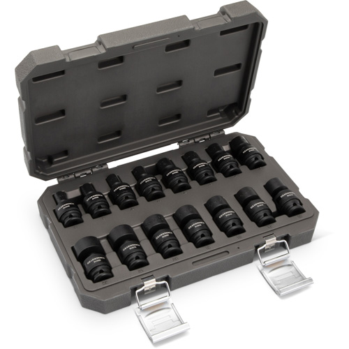 15-Piece 3/8" Drive 6 Point Universal Impact Metric Flex Socket Set NTL Industrial