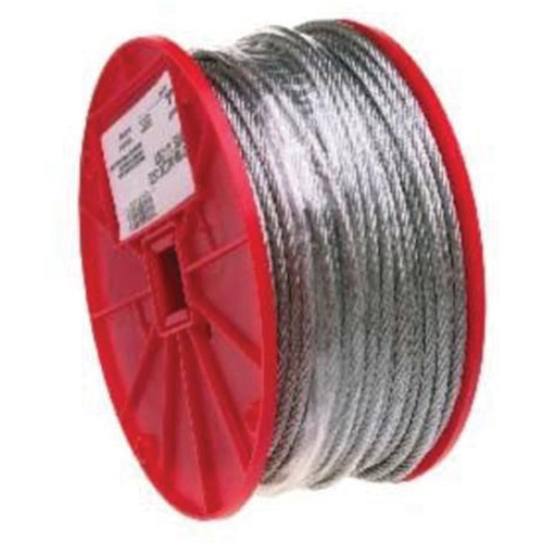 Wire Cable, 500' (152.4 m) x 1/16", 96 lbs. (0.048 tons), Galvanized NTL Industrial