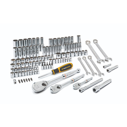 Jeu d'outils pour m&eacute;caniciens &agrave; 6 et 12 pans standards et profonds de 1/4", 3/8" et 1/2" SAE/m&eacute;triques NTL Industrial