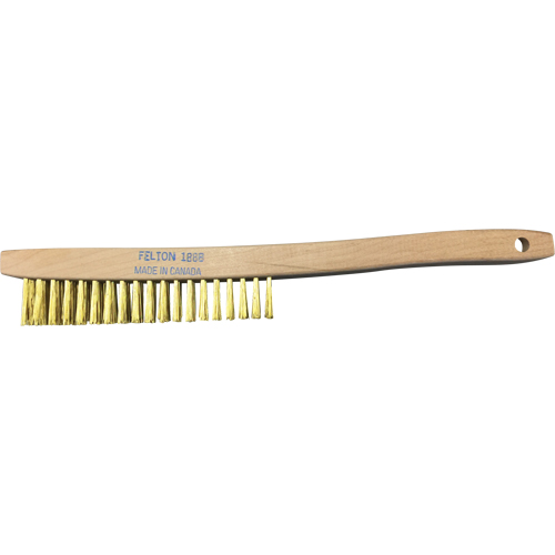 Brosses de nettoyage &agrave; manche recourb&eacute;, Laiton, 4 x 19 rangs de fils, Longueur 14" NTL Industrial