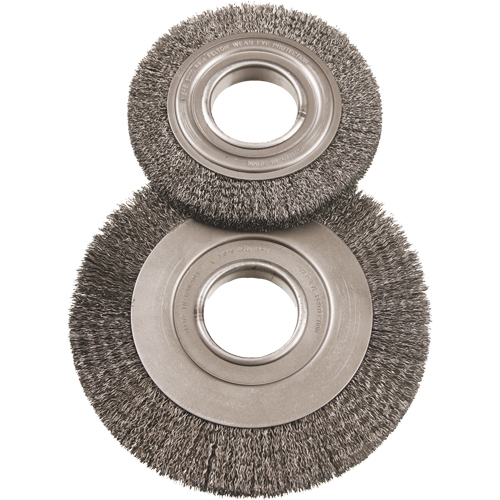 6" Major Wire Wheel Brushes, 6" Dia., 0.014" Fill, 2" Arbor NTL Industrial