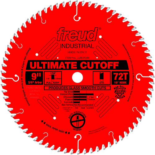 Lames de scie industrielle TCS - finition et coupe en travers, 9", 72 dents, Pour Bois NTL Industrial