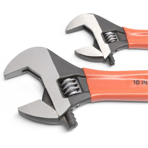 Jeu de cl&eacute;s &agrave; oxyde noir avec poign&eacute;es coussin&eacute;es, Ajustable, 2 morceaux, Imp&eacute;rial et m&eacute;trique NTL Industrial