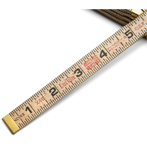 R&egrave;gle pliante, 6' lo, Bois, Graduations de 1/16" NTL Industrial