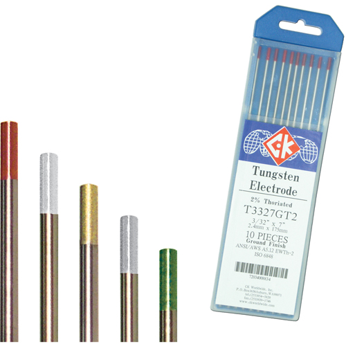 &eacute;lectrodes de tungst&egrave;ne, 0,020" dia. x 7" lo NTL Industrial