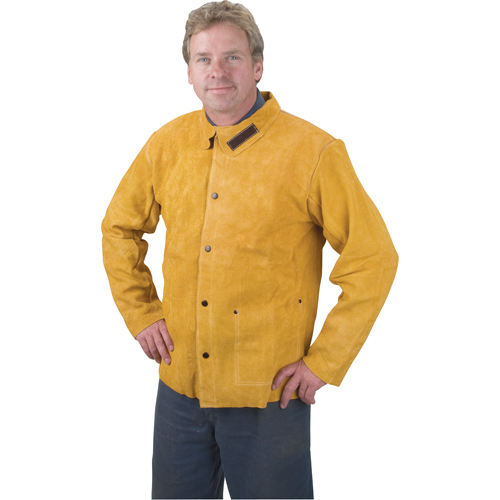 Welding Jacket, Leather, Medium, Golden Brown NTL Industrial