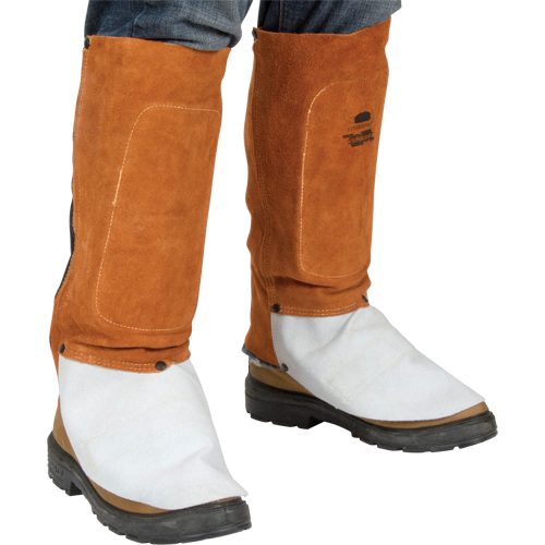 Leather Spats, 14" L, Lava Brown NTL Industrial