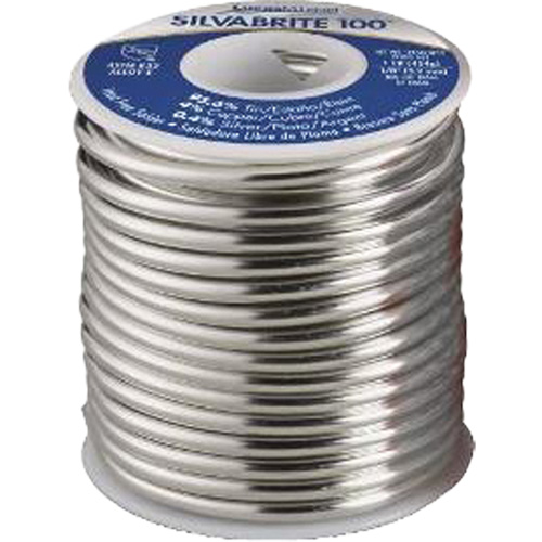Silvabrite 100&reg; Solder, Lead-Free, 95.5% Tin 4% Copper 0.5% Silver, 0.125" Dia. NTL Industrial