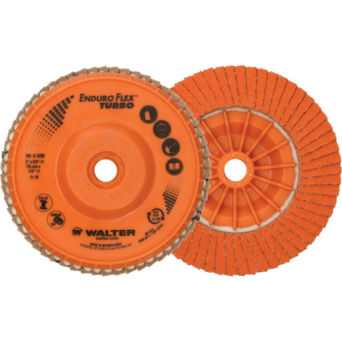 Enduro-Flex Turbo Flap Disc, 5" x 5/8"-11, Type 27S, 80 Grit, Ceramic NTL Industrial