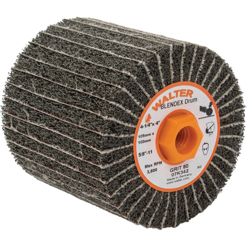 Two-In-One Finishing Drums, 4-1/4" Dia. x 4" W, 5/8"-11 Arbor, 80 Grit NTL Industrial