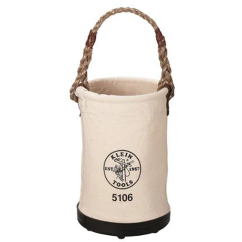 Straight-Wall Bucket, 14" H, Canvas, Beige NTL Industrial