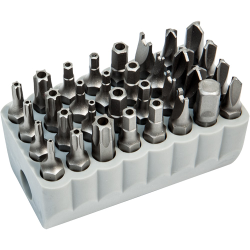 Jeu d'embouts inviolables, 32 Mcx, Hexagonale/&agrave; ergots/Torq-Set/Torx/Triple ailette NTL Industrial